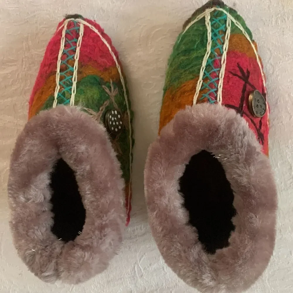 Slippers Hand Crafted Felted Wool Shoes  Baby Kid